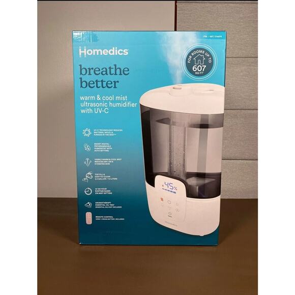 Homedics Warm & Cool Mist Ultrasonic Humidifier with UV-C Technology & Remote - Picture 9 of 12